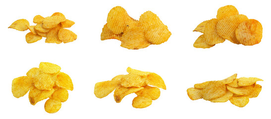 Chipsy, fastfood, na białym tle. Bez tła