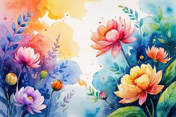 Vibrant Watercolor Artwork for Engaging Branding and Creative Project Inspiration