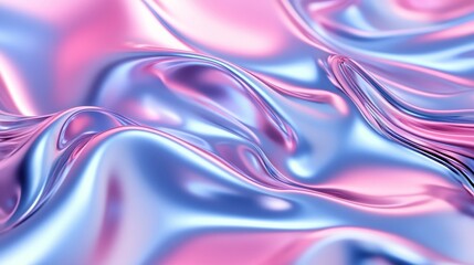 3D render. abstract background with wavy. fluid metallic shapes