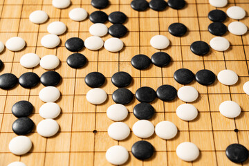Traditional trategy board game,make a move in Go game(Weiqi),