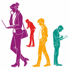 Business People silhouette vector illustration