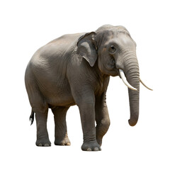 Obraz premium Majestic Asian Elephant Standing Isolated Black Background Wildlife Photography Zoo Gray Tusks Large