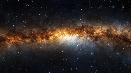 Stunning cosmic panorama featuring a breathtaking array of stars and a luminous galaxy in the vast depths of space. -