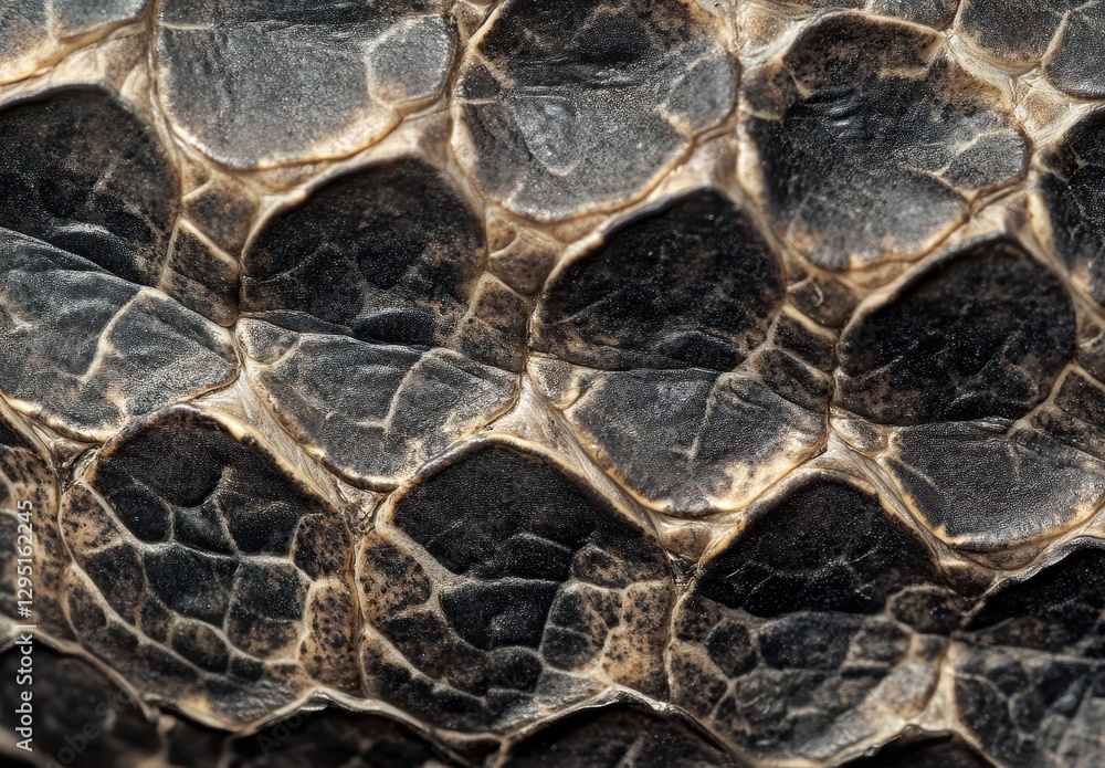 Aufkleber close-up view of textured reptile skin showcasing intricate patterns and details in natural tones of