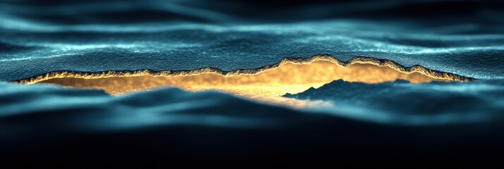 Glowing Rift in Deep Blue Abstract Texture