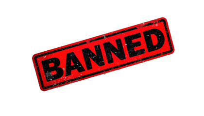 Red Banned Sign with Transparent Background