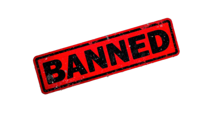Red Banned Sign with Transparent Background