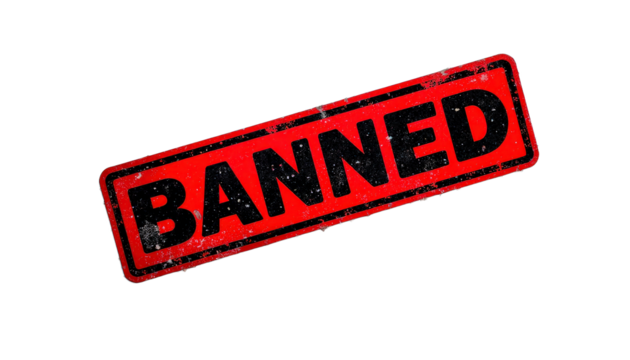 Red Banned Sign with Transparent Background