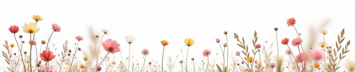 Delicate dried blooms & grasses, minimalist white backdrop,  event,  serenity