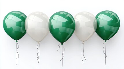 green balloon isolated on transparent background catoon style