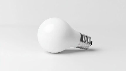 White LED light bulb on a plain white surface.