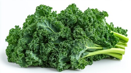 green kale bunch isolated on transparent background