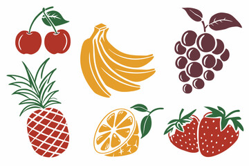Fruits silhouette vector illustration