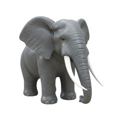 Fototapeta premium African Elephant Majestic Pose Powerful Animal Wildlife Grey 3D Zoo Big Tusks Image Stock Photo