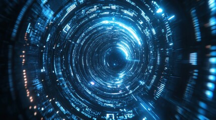 Futuristic digital tunnel