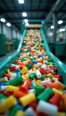 Automated plastic waste sorting conveyor belt, plastic recycling, energy, industry