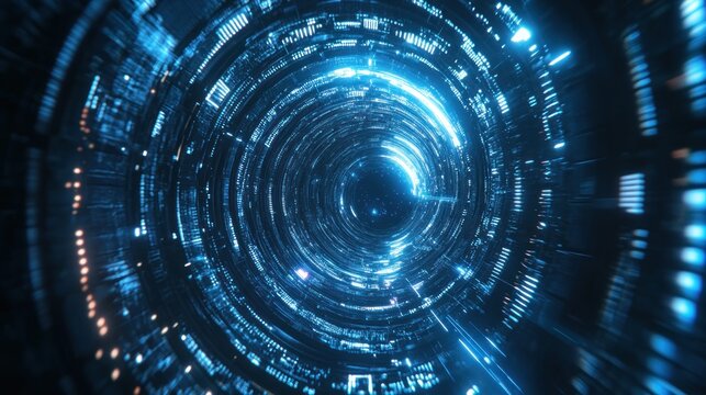 Futuristic digital tunnel