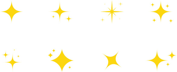 Yellow Sparkle Star Icon. Sparkles icon set 