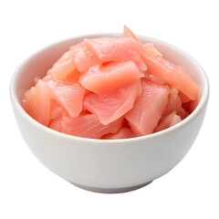 Fototapeta premium pickled ginger in a white bowl, obvious with png background