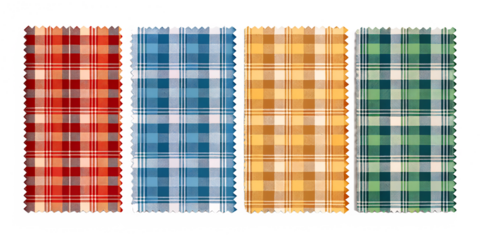 set of checkered plaids isolated on a white background png