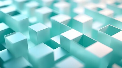 Obraz premium Abstract geometric shapes in pastel tones creating a serene visual landscape