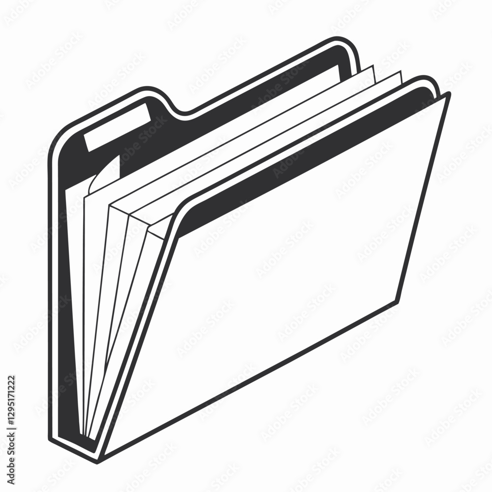 Poster file folder with document. file folder with documents. folder with documents.