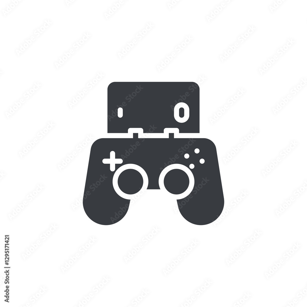 Poster a mobile with game controller buttons vector icon