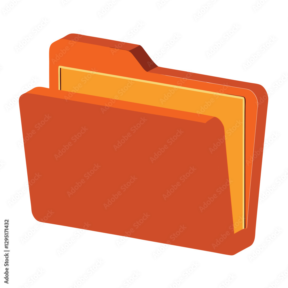 Poster 3d folder icon. 3d folder on white background. folder icon