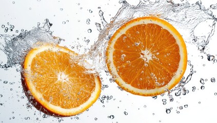 Orange Slices Splashing in Water (2)