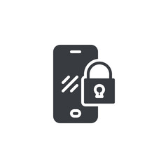 A phone with a lock vector icon