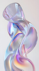 Fototapeta premium Colorful flowing liquid metal illustration
