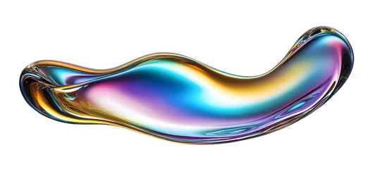 Fotobehang Colorful flowing liquid metal illustration © echo