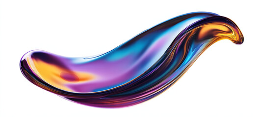 Colorful flowing liquid metal illustration