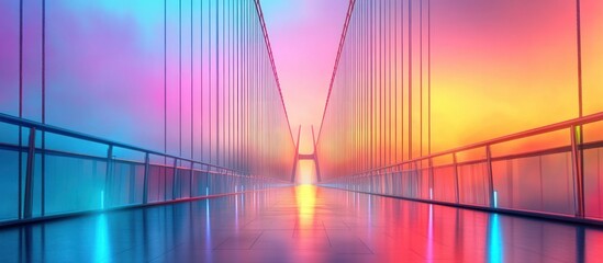Neon Bridge Tunnel Vivid Colors