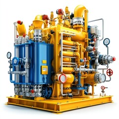 Professional image of an oil well hydraulic fracturing system with a seamless white background, perfect for branding, packaging, and advertising, emphasizing its high-pressure capability