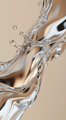 Abstract fluid metal splash image
