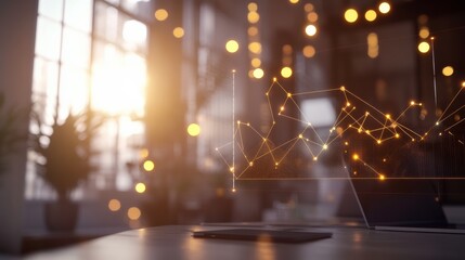 Obraz premium Bright Collaborative Workspace with Visual Data Dynamics