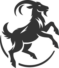 Goat kicking its hind legs in the air animal vector silhouette