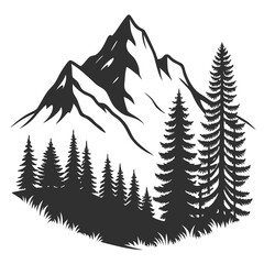 Obraz premium Mountain silhouette vector illustration