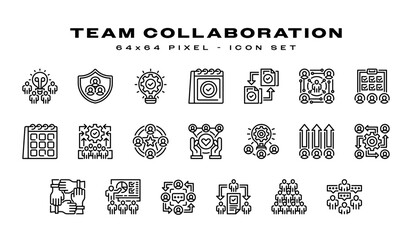Team Collaboration Icon Set. Universal creative premium symbol. Vector sign icon logo template. Vector illustration