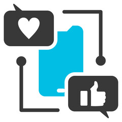 Obraz premium Digital Engagement Glyph Blue Grey Icon