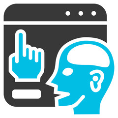 Accessibility Glyph Blue Grey Icon