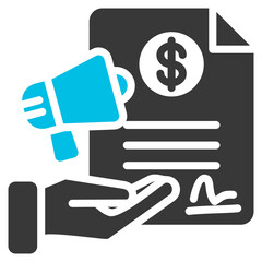 Sponsorship Glyph Blue Grey Icon