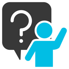 Audience Qna Glyph Blue Grey Icon