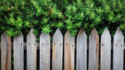 Fototapeta premium Cat's milk shrubs arranged as a decorative and functional garden fence.