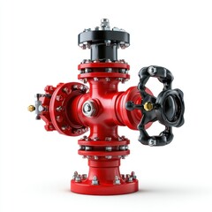 High-quality isolated image of an oil well fire suppression system, placed on a pure white background, perfect for graphic design or advertising purposes, highlighting its emergency response features.