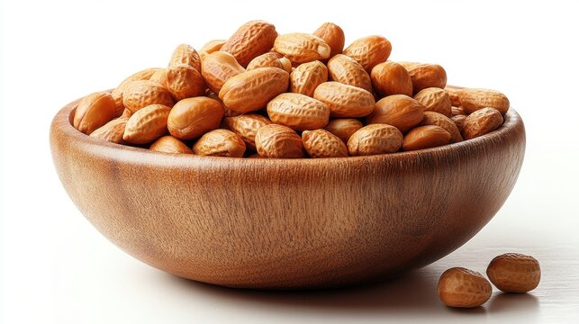 recommend clip art: peanuts in a wooden bowl isolated catoon