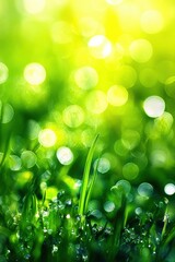 Obraz premium Green fresh grass lawn in Spring.