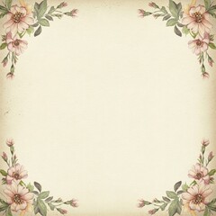 Elegant Floral Border Illustration with Pastel Flowers for Invitations, Scrapbooking, and Art Projects