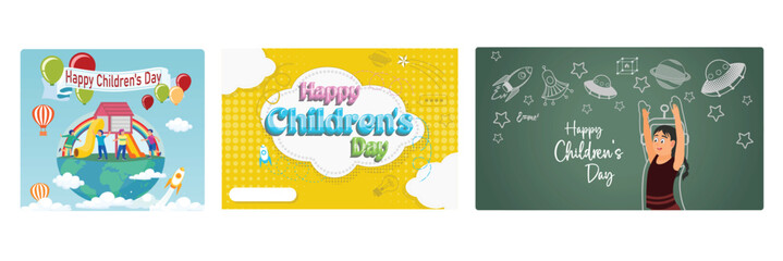 A colorful celebration of Children's Day. A child's world full of imagination.